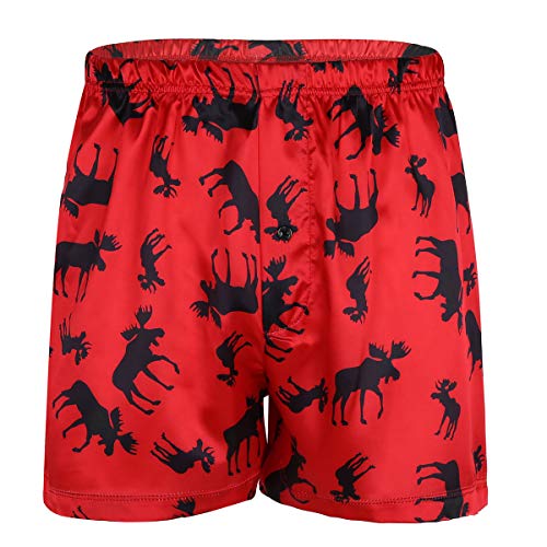 iiniim Men's Satin Silk Short Boxer Sleep Pajamas Bottom Beach Shorts Summer Lounge