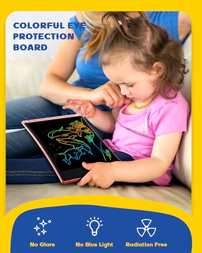 bravokids 2 Pack LCD Writing Tablet with Stylus, 8.5 inch Colorful Doodle Board Drawing Pad for Kids, Travel Games Activity Learning Toys, Birthday Gift for Age 3 4 5 6 7 8 Year Old Boys Girls - Thumbnail 2