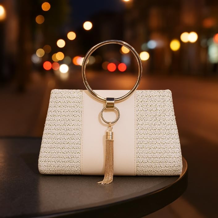 Cotton Linen Woven Magnetic Clutch Handbag – Versatile, Portable Evening Bag for Daily & Travel Use