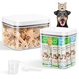 TBMax 2 Pack Large Dog Treat Container Bins 2 Qt + 3 Qt with One-Press Flip-up Lid, Airtight Pet Dog Cat Treat Jar for Countertop, Pet Biscuit Canister Cookie Holder