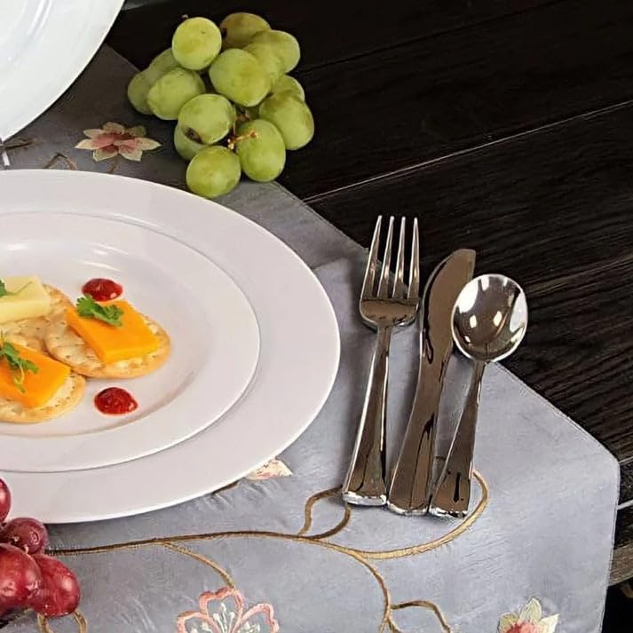 Lillian Polished Silver Forks – Premium BPA-Free Plastic Disposable Cutlery: 1152 Pcs