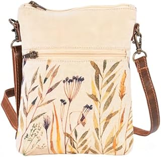 Verdant Floral Slim Sling Crossbody Bag - 34x7.5 Flower Purses for Women, Watercolor Printed Canvas and Leather, Casual Summer Purse, Summer Handbags, Cute Gifts for Mom, Sister, Friend
