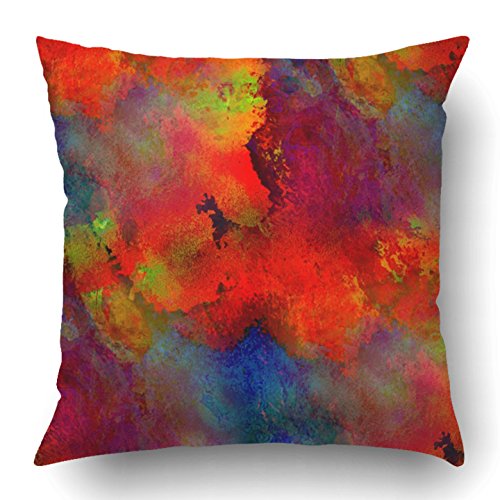 Labios, Compra de libro digital Emvency Throw Pillow Covers Orange Spring Paint Colorful Red Blue Yellow Band Watercolor with Spots and Streaks Purple Abstract Polyester 18 X 18 Inch Square...