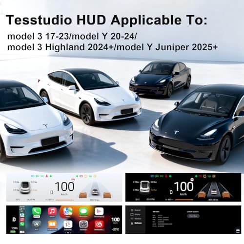 Image of Upgraded 9.66 inch Head Up Display for Tesla Model Y 20-24 & Model 3 17-23