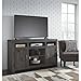 Signature Design by Ashley Mayflyn Large TV Stand with Fireplace Option Charcoal