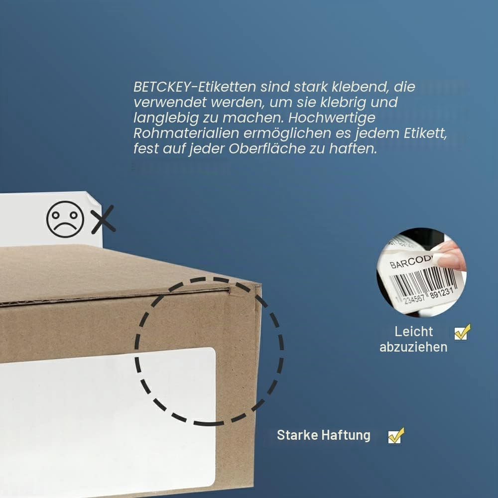 BETCKEY - 10 Rollen DK-22210 Endlosetiketten (Papier) Kompatibel mit Brother, 29mm x 30.48m, 10 Etiketten für Brother QL Etikettendrucker