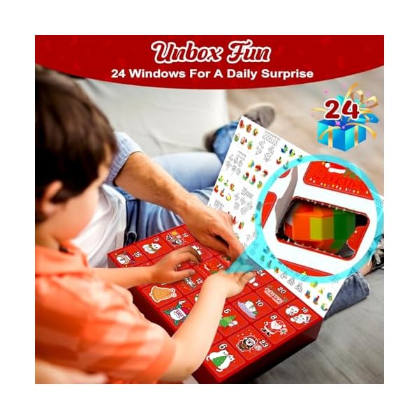 Calendrier de l'Avent 2024 Casse-Tête - 24 jours de Noël avec Casse-Têtes en Plastiques et en Bois, Puzzles 3D, Tests de QI et Jeux de Démêlage pour Enfants, Filles, Garçons, Adolescents et Homme 51BHcv08vbL. SS600