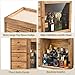 Singlispark Cologne Organizer for Men, 5 Tier Large Capacity organizador de perfumes, Wooden Dustproof Perfumes Organizer Cologne Stand with 4 Drawer Storage,Gifts Ideas for Loved ones (Brown)