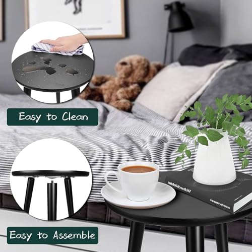 Image of WOOYNEX WOODEN Multifunctional Plant Stand - Modern Home Decor, Wood Planter Holder for Flower Pots, For Living Room Bedroom Balcony Indoor and Outdoor - Kids Stool (Black a)