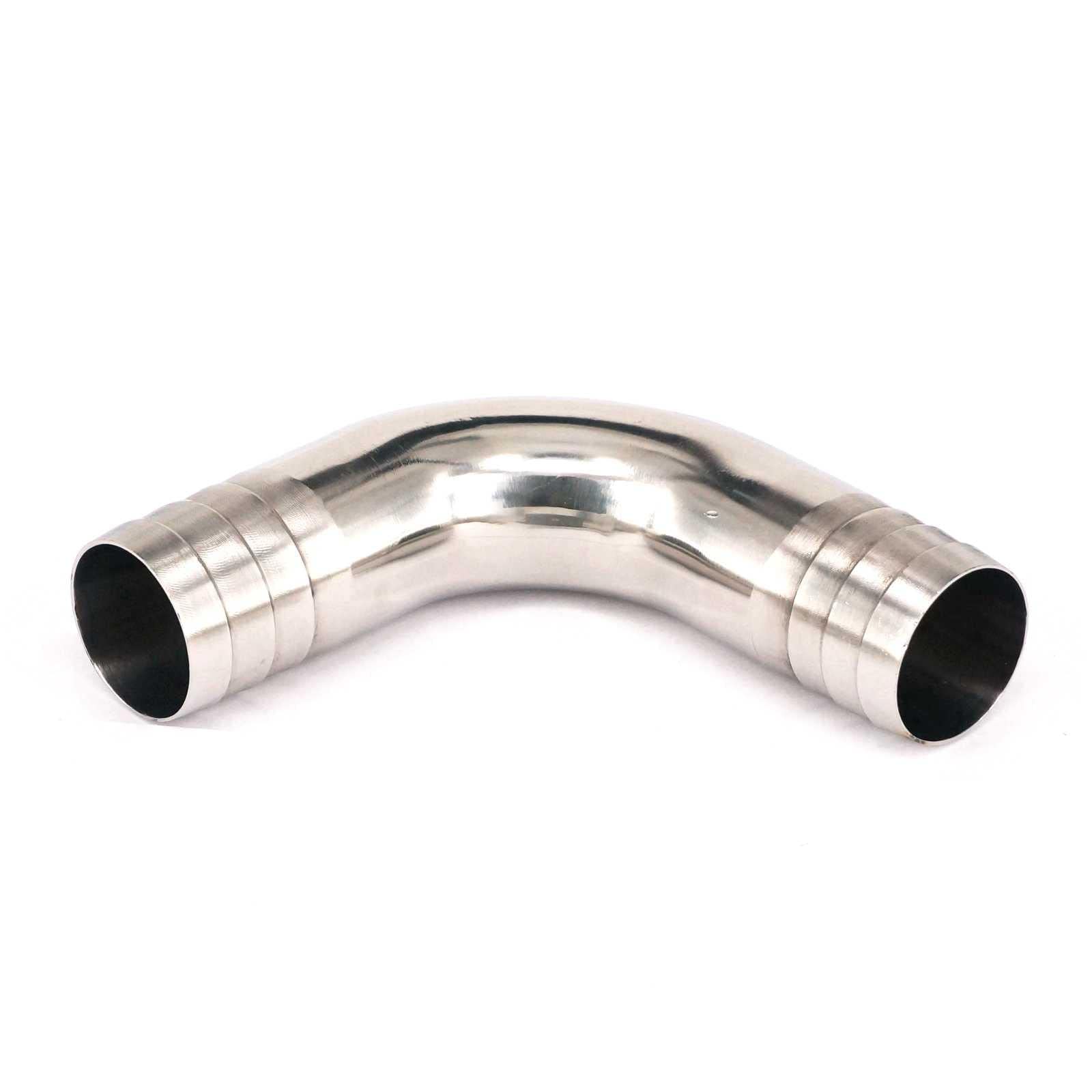 PAKMEZ 1PC Fit Tube I.D 89mm Hose Barbed 304 Stainless Steel 90 Degree Elbow Pipe Fitting