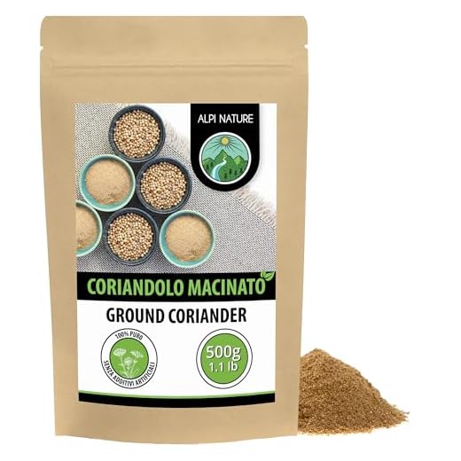 Coriandolo macinato (500g), polvere di coriandolo, semi di coriandolo macinati, 100% naturale, semi di coriandolo come polvere, ovviamente senza additivi