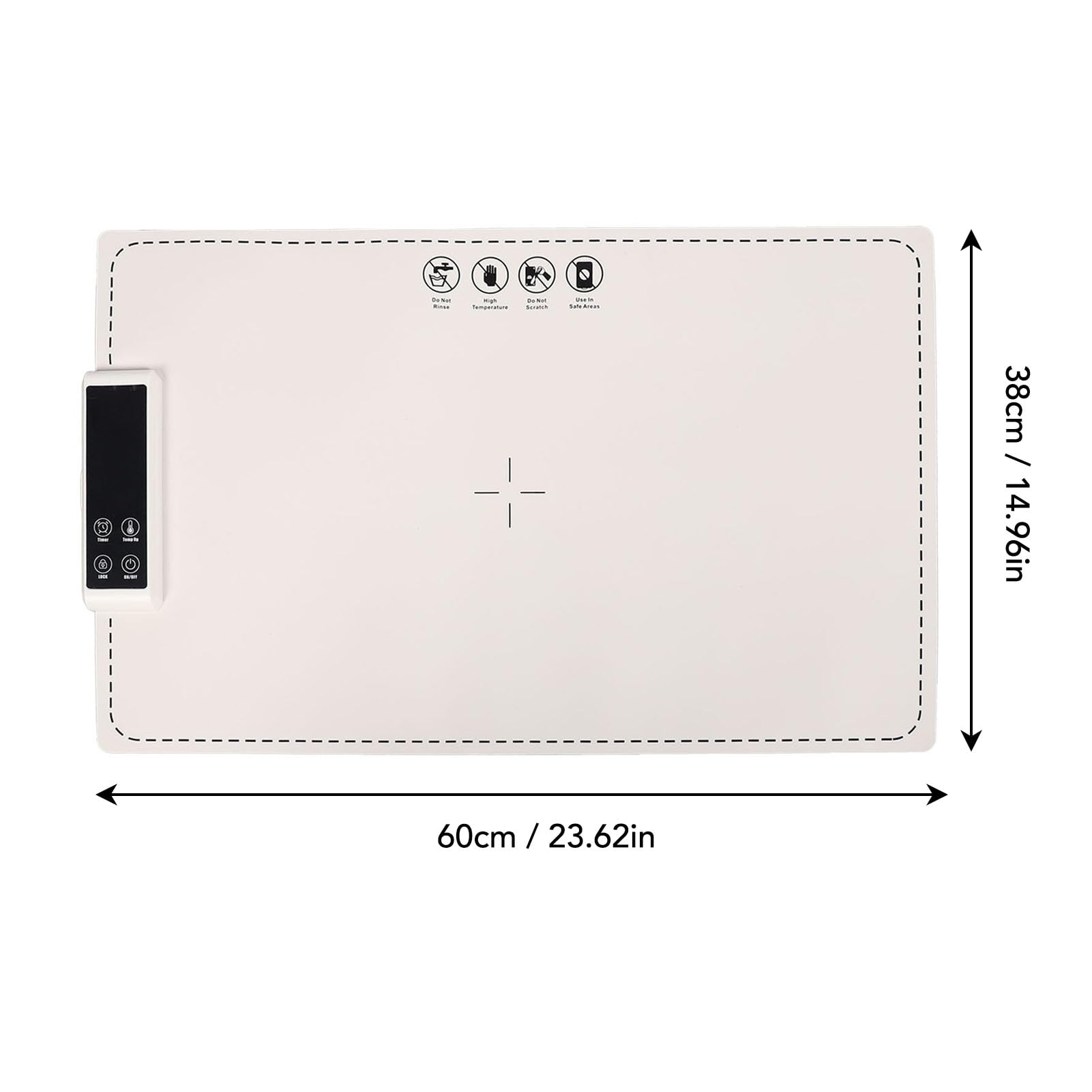 Silikonowa mata do podgrzewania żywności o wymiarach 38 x 60 cm — Elastyczna konstrukcja zwijana i zintegrowany zamek — 6 ustawień temperatury od 50 do 100°C i 5 timerów — do