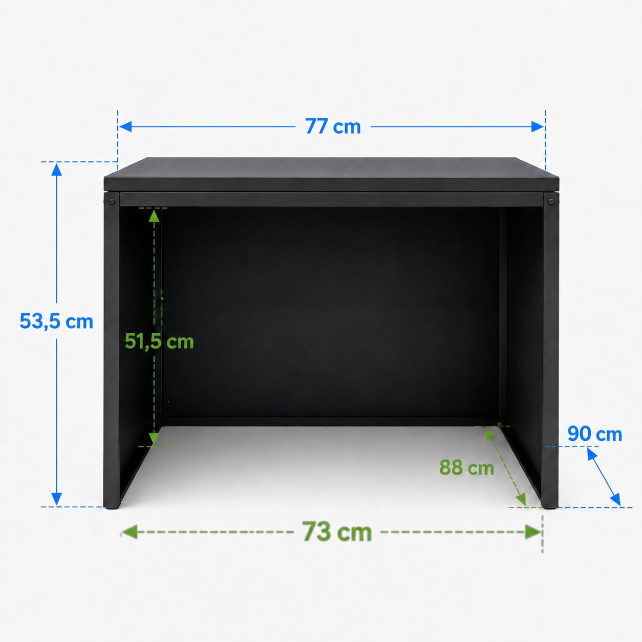 Mähroboter Garage aus verzinktem Stahl, pulverbeschichtet, Anthrazit | 77 x 90 x 53,5 cm | öffnendes Dach, Rasenroboter Garage, Carport für Rasenmäher Roboter, Rasenroboter inkl. Erdanker