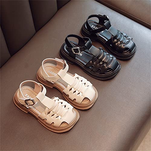 Toddler Girls Mary Jane Shoes Open Toe Flat Dress Shoes Toddler Baby Girls Wedding 𝗣a𝐫𝐭y Shoes Adjustable3