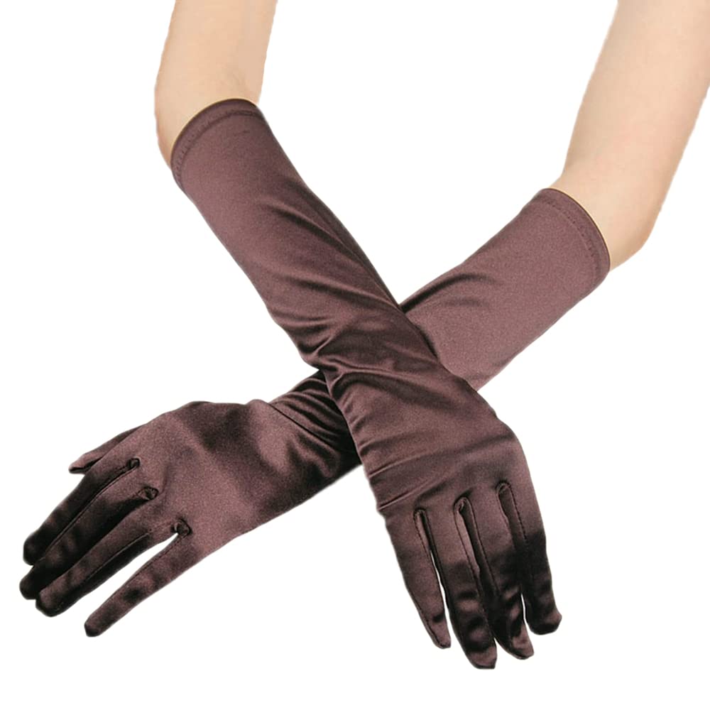 Classic Women's Gloves, Medium Long, Elastic Elegant 1920s Style Evening Gloves, Satin Gloves