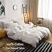 M&Meagle 3 Pieces White Duvet Cover Queen,100% Washed Cotton Duvet Cover with Button Closure,Ultra Soft Natural Cotton Bedding Set-Queen Size(1 Duvet Cover 2 Pillowcases)