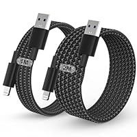 iPhone Charger Cable, 2Pack 1M+2M for Lightning to USB Cable MFi Certified, Fast Charging Braided Lead for Apple iPhone 14/13/12/11/Pro Max/XS/XR/8/7/6/Plus/5 SE, for iPad (Black)
