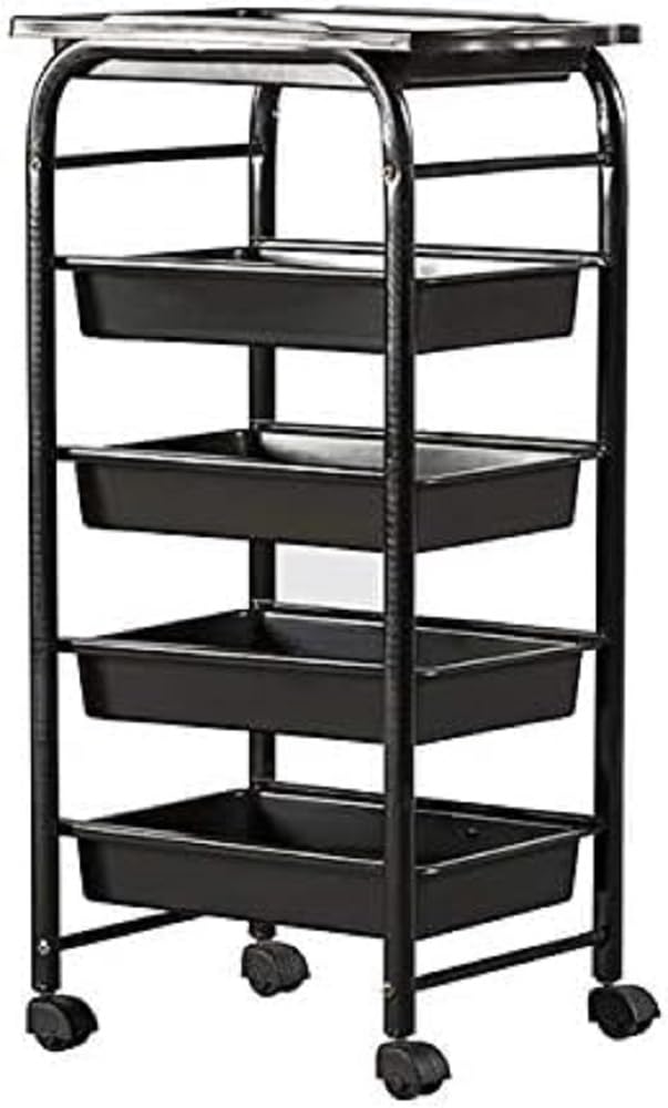 Italian Design - Carro Basic Line para Estética, Belleza y Peluquería - Ligero y Funcional con Ruedas Silenciosas - Diseño Minimalista y Resistente - Ideal para Almacenaje Profesional