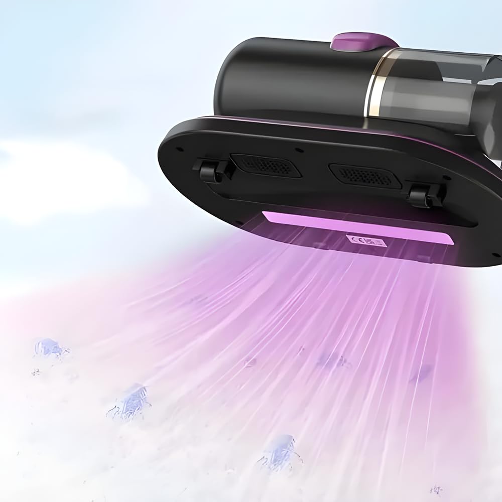 Aspiratore Antiacaro UV-C Senza Fili – Aspirapolvere Materassi Portatile Ricaricabile, Pulizia Profonda Letto Divano Tessuti, Rimuove Acari, Polvere e Allergeni