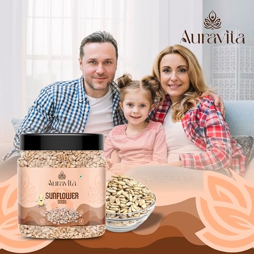 Image of Auravita Premium Sunflower Seeds 100GM | Rich in Protein, Fiber & Healthy Fats | Raw Seeds for Eating | High in Protein, Fiber & Magnesium Jar Pack