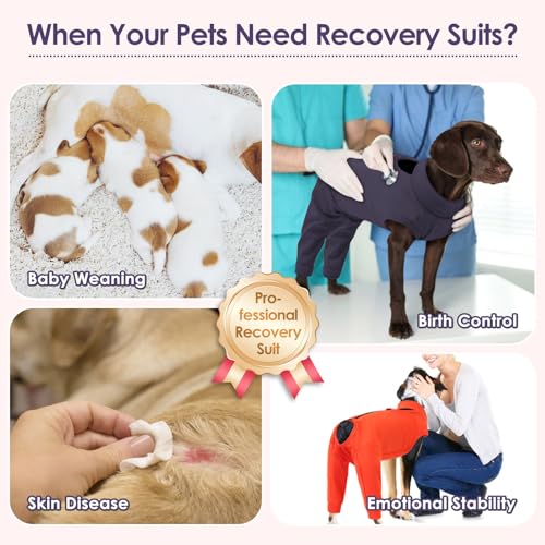 Image of KOESON Dog Recovery Suit Hind Leg, Recovery Sleeve for Female Male Dogs, Pet Leg Sleeve to Stop Licking, Pet Rear Leg Wound Cover, Dog Spay Onesie for Wound Heal Care