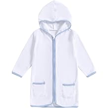 Girls Boys Terry Cloth Swim Cover Up Zip Up Long Sleeve Hooded Bathing Suit Coverup Beach Pool Robe Cover-Up Kimono