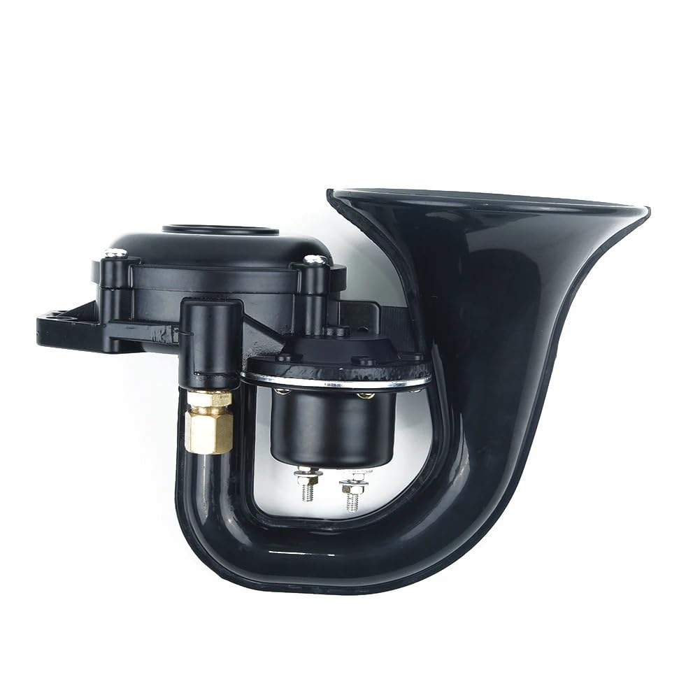 Bocina Coche,Claxon Coche 1 unid para automóvil Black 48W 24 V 300dB Cuerno de Caracol Accesorios de modificación de automóvil