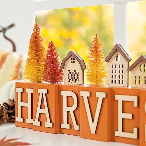 Glitzhome-14L-Rustic-Harvest-Village-House-Brush-Trees-Table-Decor-Farmhouse-Wood-Freestanding-Fall-Harvest-Table-Block-Decor-Sign-Fall-Autumn-Table-Decor-Desktop-Decorations-Autumn-Harvest-Festival Glitzhome 14L Rustic Harvest Village House Brush Trees Table Decor Farmhouse Wood Freestanding Fall Harvest Table Block Decor Sign Fall Autumn Table Decor Desktop Decorations Autumn Harvest Festival
