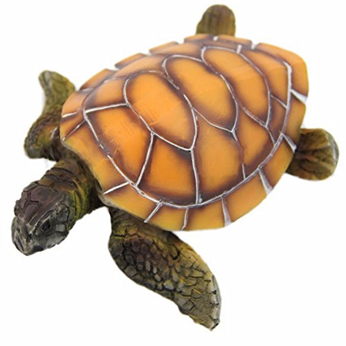 GlobalDeal Direct Fausse tortue décorative pour aquarium - Non toxique - Jaune