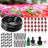 MSDADA 82ft Drip Irrigation Kit, 1/4' Blank Distribution Tubing Garden Watering System/DIY Watering System for Plants（red） for Garden Greenhouse, Flower Bed, Patio, Lawn