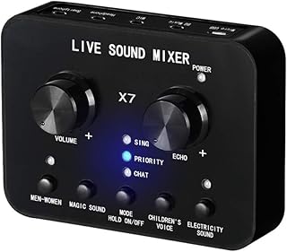 Iwinna Voice Changer, Multiple Funny Effects External Voice Modifiers with Electronic Sound Card DSP and Noise Reduction Chip for Phone Computer Karaoke Live Streaming