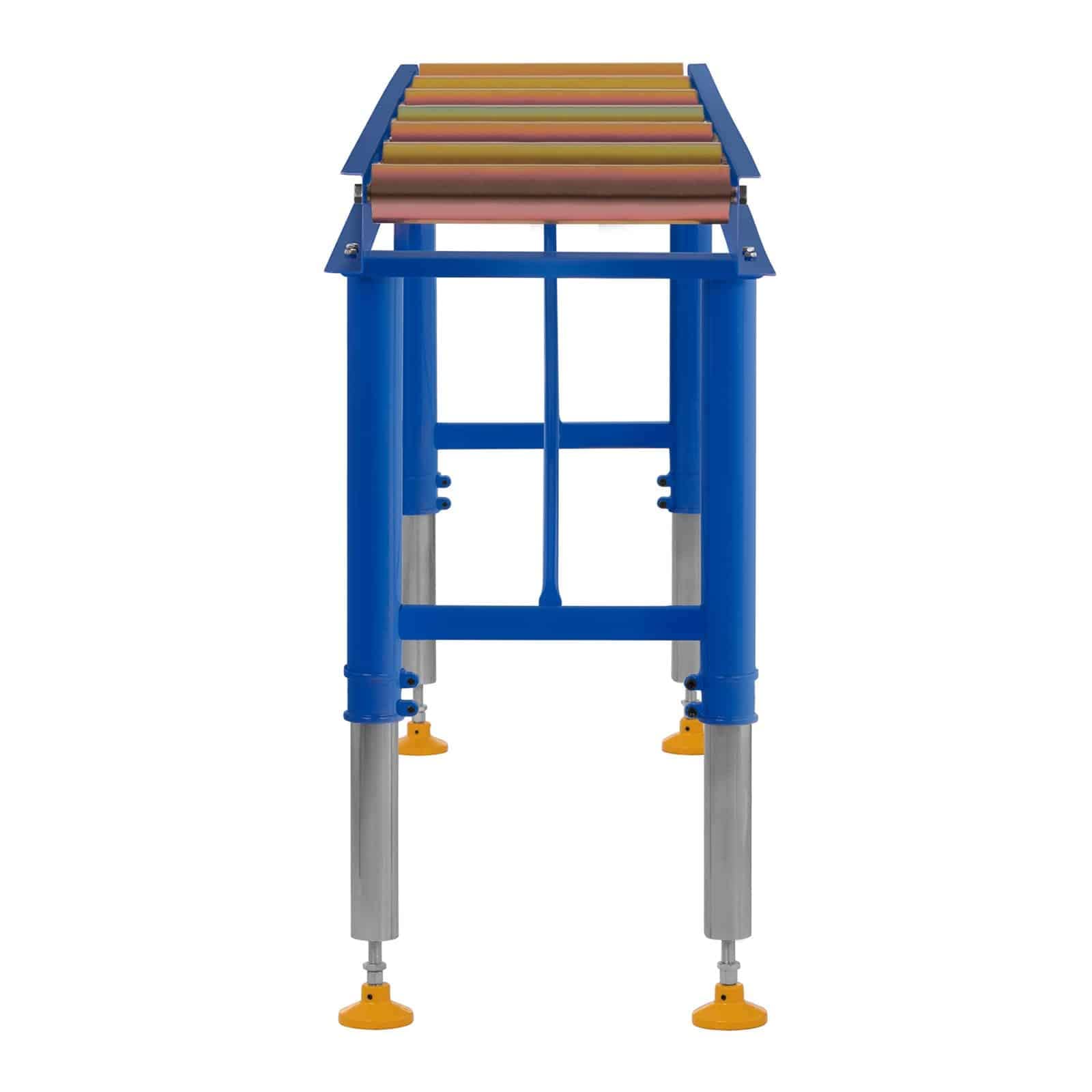 MSW Rulliera Folle Rullo Trasportatore per Segatrice MSW-RT-400 (Acciaio, 400 kg, 7 Rulli, 200 x 42 cm)