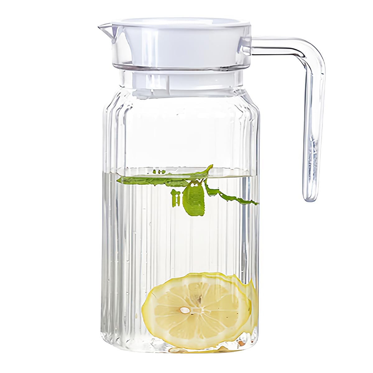 DOERDO Plastic Pitcher with Lid, Broken Resistant Beverage Jugs