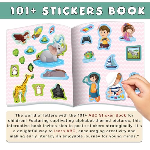 Image of My First ABC and Numbers Sticker Book with 101+ Stickers | Combo of 2 sticker books | Sticker Fun and Learning for kids, Activity Book for Kids.