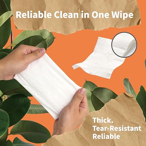 Flushable Wipes, Septic-Safe & Breaks Down, Plant-Based Biodegradable Butt Wet Wipes, Travel-Size Ultra-Compact Pocket Packs, Hypoallergenic Unscented for Sensitive Skin, 56 Count (8×7) - Image 6