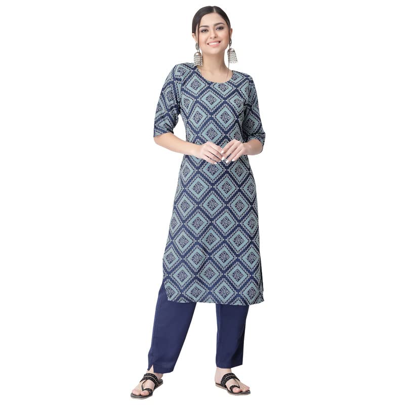 Image of Pinkmint Kurta for Women Different Digital Printed Crape Kurti Casual Wear Regular Fit Kurta