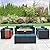 Patio Furniture Set 45-Inch Outdoor Fire Pits 7 PCS Outdoor Furniture Sets Patio Couch Outdoor Chairs 60000BTU Outdoor Propane Fire Pit Table No-Slip Cushions and Waterproof Covers, Peacock Blue