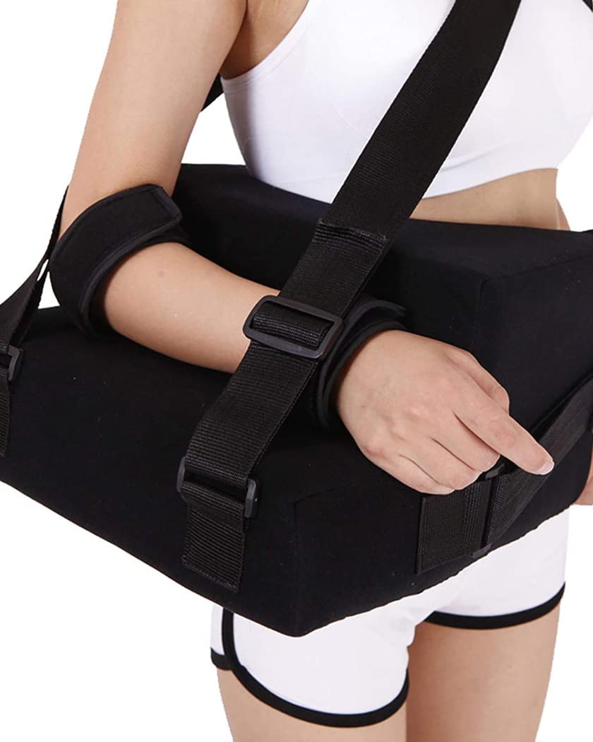 Almohada trapezoidal de abducción de hombro para adultos, soporte de fijación de fractura, soporte de contractura de codo, cabestrillo de brazo para lesión de ligamento, izquierda (izquierda