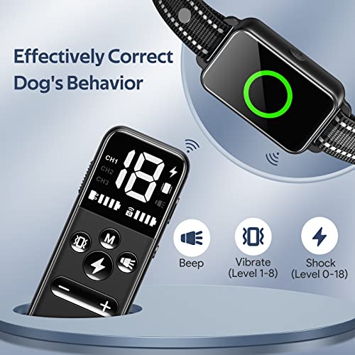 Dog Shock Collar For 2 Dogs, 2600Ft Dog Training Collar With Remote, Shock Collar For Dogs With Beep, Vibration, Humane Shock,Security Lock, Waterproof E Collar For Small, Medium, Large Dog(8-120Lbs) #TOP1