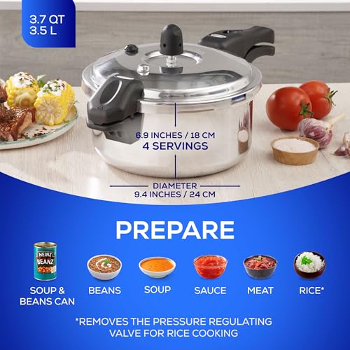 Image of Universal (3.7 Quart / 3 Liter) Olla de Presion, Aluminum Pressure Pot with 6 Safety Systems, 4-Serving Stovetop Cooker, Pressure Cooker made in Colombia, 25-Year Warranty