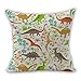 Nunubee Housse Coussin Coussin Decoration canapé Deco canapé scandinave Deco, Dinosaure 45x45CM