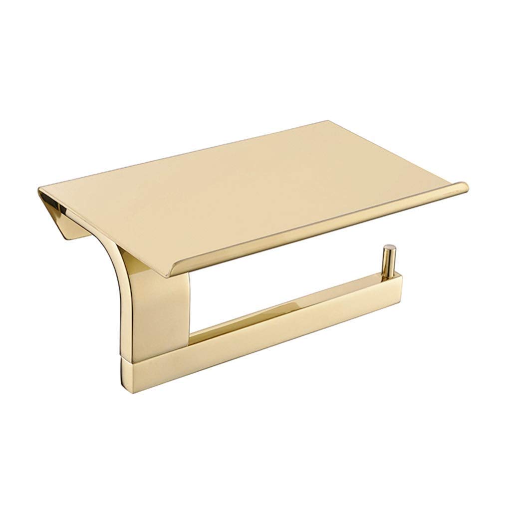 Stały uchwyt na papier toaletowy, Stainless Steel Wall Mount Toilet Paper Holder With Mobile Phone Storage Shelf 16x10 cm