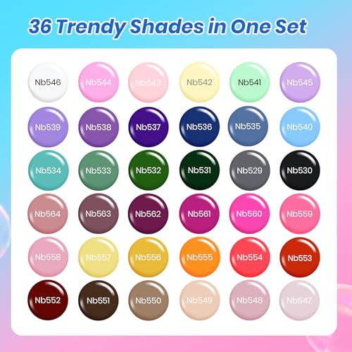 Image of Beetles Deal Box 36 Colors Summer Gel Nail Polish Set, 44 Pcs Hema TPO Free Soak Off UV Gel Harmony Palette Gel Polish Set with Base Coat Glossy Matte Cat Eye Top Coat Nail Tools DIY Women Gift