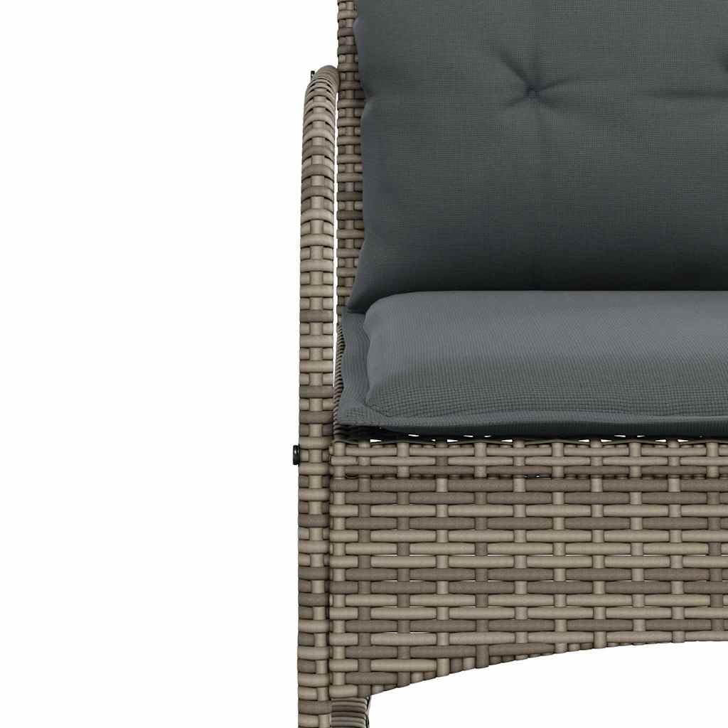 vidaXL Silla Mecedora de jardín con Cojines ratán sintético Gris, Silla de jardín, Asientos de jardín, Silla de Patio, Asiento de jardín