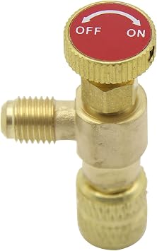R410 Refrigerant Charging Valve 1/4in Male to 1/4in Female, R410 1/4in Male to 5/16in Female, Liquid Safety Adapter Flow Control Ball Valve for R410 Refrigerant Charging Valve