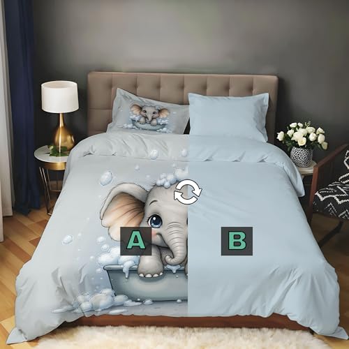 Housse de couette pingouin anti-plis pour lit d'adolescent et enfant