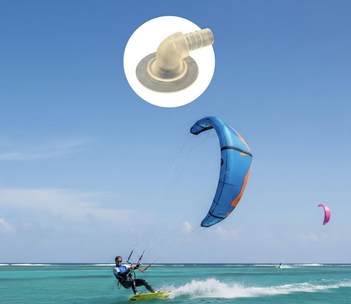 2 Unidades Válvula de Cometa Kitesurf TPU 90° – Repuesto para Cometas Hinchables, Resistente al Agua y UV, Fácil Instalación