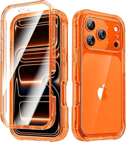 Coque iPhone 17 Pro Max Lifedance intégrale robuste orange transparent 6,9 pouces