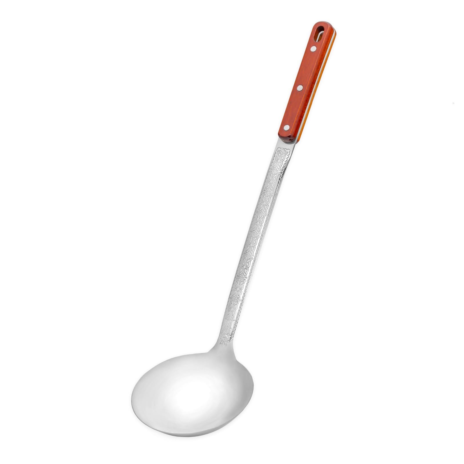3er SET für Kazan Kasan Schaumlöffel 44cm + Schöpflöffel 43 cm lang + Rührlöffel Plov 47cm Holz-Griff Schaumkelle Suppenkelle - verzierte Stiele - Ornamente - Usbekische Art