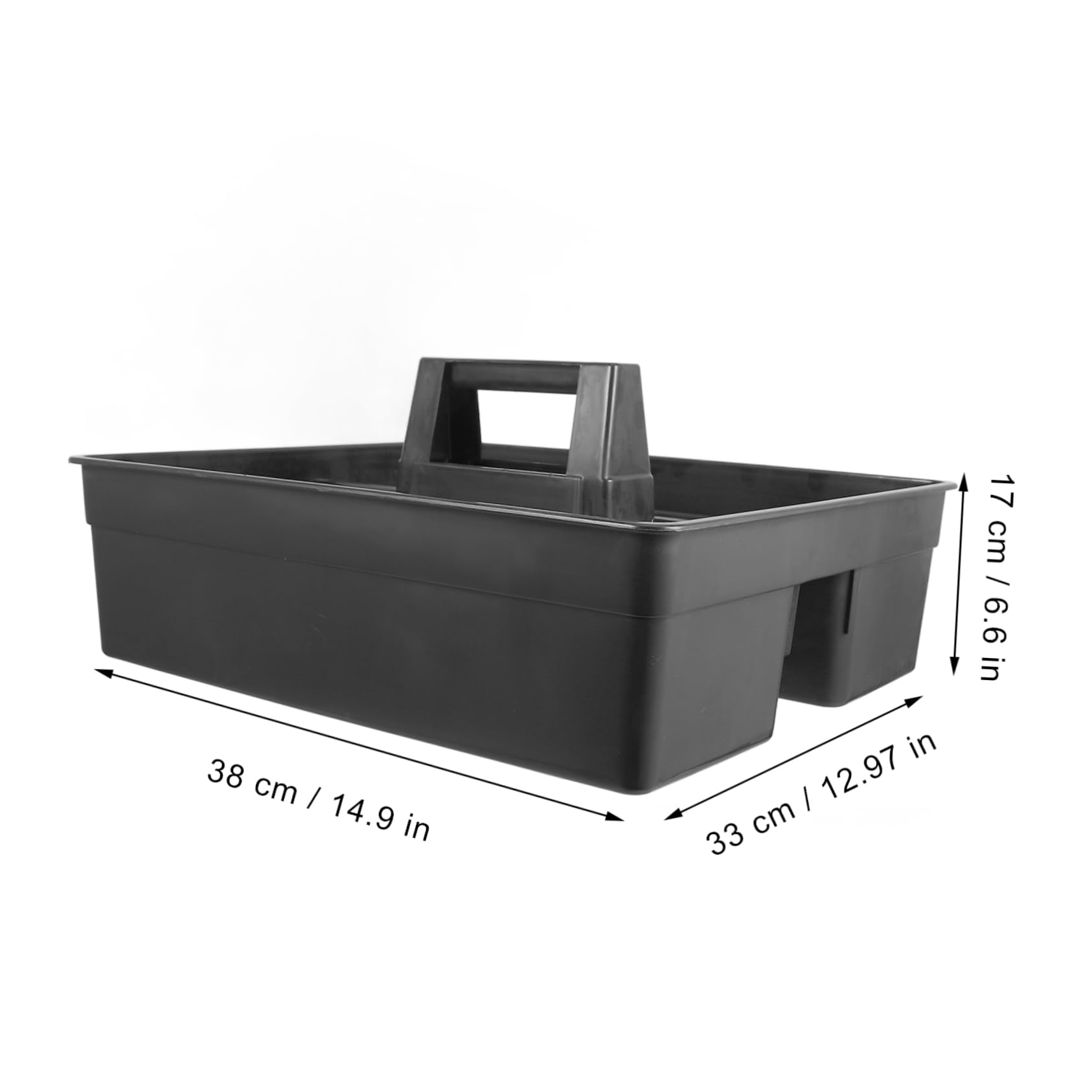 PRETYZOOM Cesta con Asa Cómoda para Productos de Limpieza de Plástico Negro y Material Resistente Adecuado para Almacenamiento en Hoteles y Servicios de Limpieza